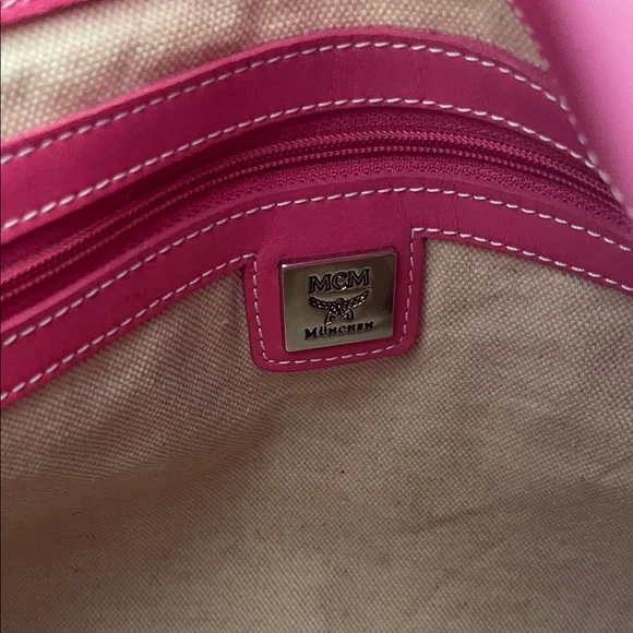 MCM Pink and Cream Tote Bag - Picture 11 of 14